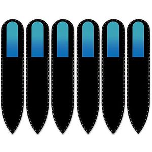 Mont Bleu klein glazen nagelvijl in een fluwelen zakje, regenboogkleuren, echt getemperd Tsjechisch glas – levenslange garantie – handgemaakt in Tsjechië – beste nagelvijlen voor natuurlijke nagels