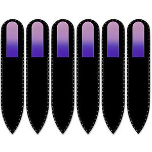 Mont Bleu klein glazen nagelvijl in een fluwelen zakje, regenboogkleuren, echt getemperd Tsjechisch glas – levenslange garantie – handgemaakt in Tsjechië – beste nagelvijlen voor natuurlijke nagels