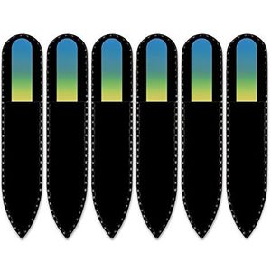 Mont Bleu klein glazen nagelvijl in een fluwelen zakje, regenboogkleuren, echt getemperd Tsjechisch glas – levenslange garantie – handgemaakt in Tsjechië – beste nagelvijlen voor natuurlijke nagels