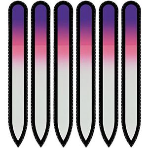 Mont Bleu glazen nagelvijl in een fluwelen zakje, regenboogkleuren, echt getemperd Tsjechisch glas – levenslange garantie – handgemaakt in Tsjechië – beste nagelvijlen voor natuurlijke nagels