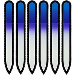 Mont Bleu glazen nagelvijl in een fluwelen zakje, regenboogkleuren, echt getemperd Tsjechisch glas – levenslange garantie – handgemaakt in Tsjechië – beste nagelvijlen voor natuurlijke nagels