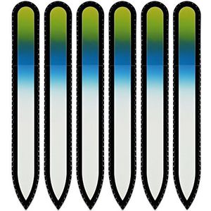 Mont Bleu glazen nagelvijl in een fluwelen zakje, regenboogkleuren, echt getemperd Tsjechisch glas – levenslange garantie – handgemaakt in Tsjechië – beste nagelvijlen voor natuurlijke nagels