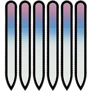 Mont Bleu glazen nagelvijl in een fluwelen zakje, regenboogkleuren, echt getemperd Tsjechisch glas – levenslange garantie – handgemaakt in Tsjechië – beste nagelvijlen voor natuurlijke nagels