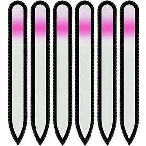 Mont Bleu glazen nagelvijl in een fluwelen zakje, regenboogkleuren, echt getemperd Tsjechisch glas – levenslange garantie – handgemaakt in Tsjechië – beste nagelvijlen voor natuurlijke nagels