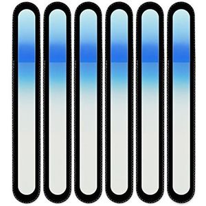 Mont Bleu groot glazen nagelvijl in een fluwelen zakje, regenboogkleuren, echt getemperd Tsjechisch glas – levenslange garantie – handgemaakt in Tsjechië – beste nagelvijlen voor natuurlijke nagels