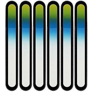 Mont Bleu groot glazen nagelvijl in een fluwelen zakje, regenboogkleuren, echt getemperd Tsjechisch glas – levenslange garantie – handgemaakt in Tsjechië – beste nagelvijlen voor natuurlijke nagels