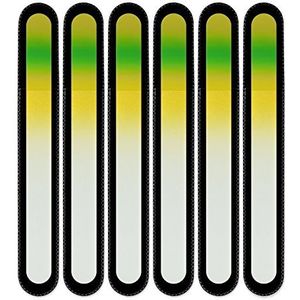 Mont Bleu groot glazen nagelvijl in een fluwelen zakje, regenboogkleuren, echt getemperd Tsjechisch glas – levenslange garantie – handgemaakt in Tsjechië – beste nagelvijlen voor natuurlijke nagels