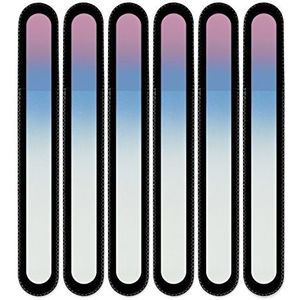 Mont Bleu groot glazen nagelvijl in een fluwelen zakje, regenboogkleuren, echt getemperd Tsjechisch glas – levenslange garantie – handgemaakt in Tsjechië – beste nagelvijlen voor natuurlijke nagels