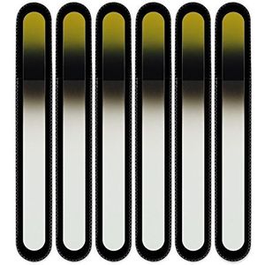 Mont Bleu groot glazen nagelvijl in een fluwelen zakje, regenboogkleuren, echt getemperd Tsjechisch glas – levenslange garantie – handgemaakt in Tsjechië – beste nagelvijlen voor natuurlijke nagels