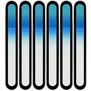 Mont Bleu groot glazen nagelvijl in een fluwelen zakje, regenboogkleuren, echt getemperd Tsjechisch glas – levenslange garantie – handgemaakt in Tsjechië – beste nagelvijlen voor natuurlijke nagels