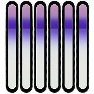 Mont Bleu groot glazen nagelvijl in een fluwelen zakje, regenboogkleuren, echt getemperd Tsjechisch glas – levenslange garantie – handgemaakt in Tsjechië – beste nagelvijlen voor natuurlijke nagels