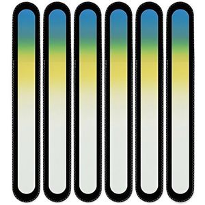 Mont Bleu groot glazen nagelvijl in een fluwelen zakje, regenboogkleuren, echt getemperd Tsjechisch glas – levenslange garantie – handgemaakt in Tsjechië – beste nagelvijlen voor natuurlijke nagels
