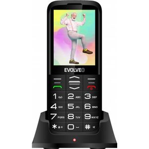 Evolveo EasyPhone XO, mobilní telefon pro seniory s nabíjecím stojánkem (černá barva) (2.80", 0.30 Mpx, 2G), Sleutel mobiele telefoon, Zwart