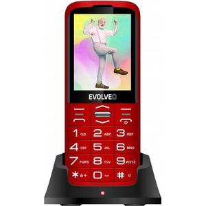 Evolveo EasyPhone XO, mobilní telefon pro seniory s nabíjecím stojánkem (červená barva) (2.80", 0.30 Mpx, 2G), Sleutel mobiele telefoon, Rood