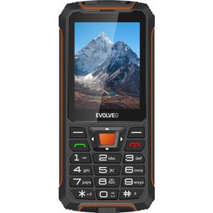Evolveo StrongPhone Z6, vodot??sn?? odoln?? Dual SIM-telefoon,??erno-oran??ov?? (2.80", 2 Mpx, 2G), Sleutel mobiele telefoon, Zwart, Oranje
