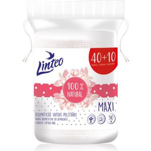 Linteo Natural Cotton Pads Make-up Remover Pads Maxi 40 + 10ks 50 st