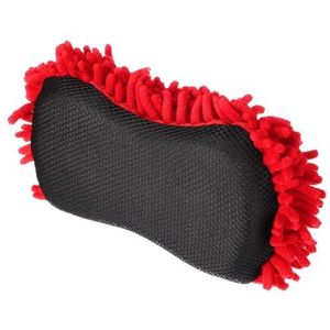 Car Detailing Wash, 1 autospons, 24 x 12,5 x 6 cm, zwart en rood, reinigen en wassen van de auto, voor binnen en buiten, autoreiniging, dashboard, huishoudelijke reiniging