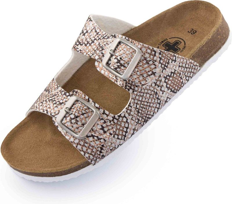 Women's slippers mediline arco snake silver