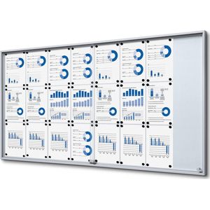Vergrendelbaar Notitiebord met Schuifdeuren Slim 24x A4 - Syna SCSLG24XA4 - Horeca & Professioneel