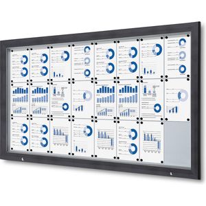 Vergrendelbaar Notitiebord Outdoor SCT met Gasveer 24 X A4 Antraciet - Syna SCT24XA4PHC7016JS - Horeca & Professioneel