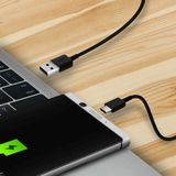 USB-A naar USB-C Kabel 0.8 Meter Zwart