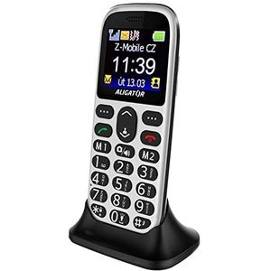 ALIGATOR Seniorenmobiele telefoon AZA510WB met 1,8 inch kleurendisplay, SOS-knop en lokalisatie, wit/zwart
