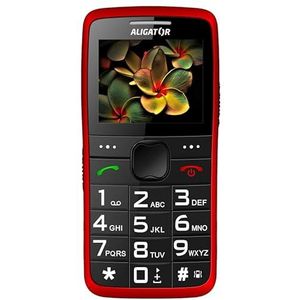 ALIGATOR Senioren grote toetsen mobiele telefoon AZA675RD met 2,2 inch kleurendisplay, SOS-knop en lokalisatie, kleur rood
