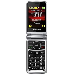 ALIGATOR Senioren AZAV710BS grote toetsen V-mobiele telefoon met 2,8"" kleurendisplay, SOS-knop/lokalisatie, kleur zwart-zilver