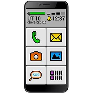 ALIGATOR AZAS5550SENBK Senior Smartphone met QHD-IPS 18:9 kleurendisplay, LTE / 4G, Dual SIM, 8 MP camera, grote launcher, zwart