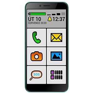 ALIGATOR Smartphone seniorenmobiele telefoon AZAS5550SENGN met 5,5"" qHD-IPS 18:9 kleurendisplay, LTE/4G, Dual SIM, camera 8 Mpx. Big Launcher Aplicatie, kleur groen.