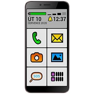 ALIGATOR Smartphone seniorenmobiele telefoon AZAS5550SENRG met 5,5 inch qHD IPS 18:9 kleurendisplay, LTE/4G, Dual SIM, camera 8 Mpx. Big Launcher Aplication, kleur roze-goud., 149x73x9 mm