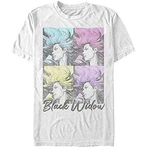 Marvel Heren Universe Black Widow Pop T-shirt, Wit, S