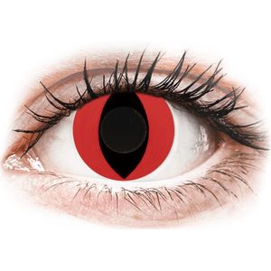 CRAZY LENS - Cat Eye Red - zonder sterkte (2 gekleurde daglenzen)