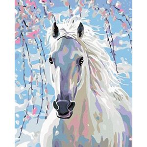 ZUTY 1082220 paard wit zonder lijst 40 x 50 cm