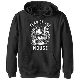 Disney Characters Year of The Mouse Boy's capuchontrui, fleece, zwart, S, S, Schwarz, S