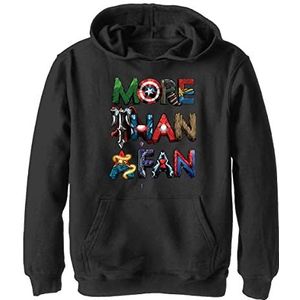 Marvel Jongens-klassieke capuchontrui met Marvel-fanletters, zwart, M, zwart, M