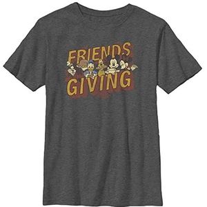 Mickey Classic Friends Giving Turkey Day Boys T-shirt, donkergrijs, XS, Donkergrijs