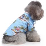 2 PCS Pet Beach Shirt Dog Print Spring And Summer Clothes  Size: S(Blue)