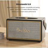 ONEDER D6 40W RETRO Classic Wooden Portable Outdoor Bluetooth -luidspreker (Brown)