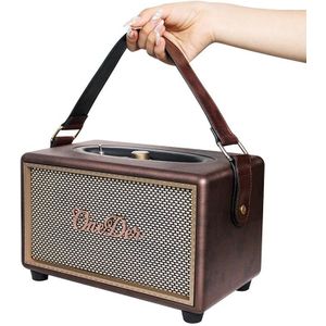 ONEDER D6 40W RETRO Classic Wooden Portable Outdoor Bluetooth -luidspreker (Brown)