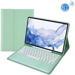 T800B Pen Slot Detachable Bluetooth Toetsenbordleer Tablet Case voor Samsung Galaxy Tab S8+/S7+/S7 Fe (Mint Green)