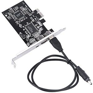Yunir PCI-E Controller-kaart, 1-Lane PCI-E PCI Express FireWire 1394a IEEE 1394 Controller-kaart 2.5Gb/s Full Duplex Kanaal met Firewire-kabel