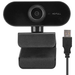 1080P webcam, HD pc webcam USB mini-computercamera met ingebouwde microfoon 360 Draaibare USB-webcam camera voor computer/pc/desktop/laptop, plug and play(Zwart)