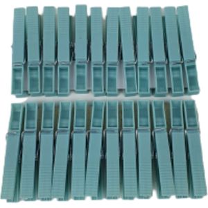 Wasknijpers JACYE - Turquoise - Kunststof - 24 Stuks - Knijper - Wassen - Was - Knijpers