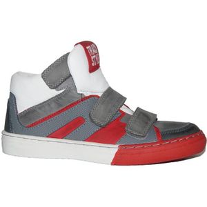 Track Style - 315382 Klittenbandschoenen - Wit/Rood - Leer