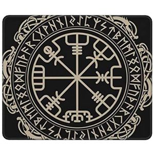 Norse Runes Compass Muismat 30,5 x 25,4 cm Computer Muismat met Antislip Rubberen Basis voor Computers Laptop Kantoor Thuis