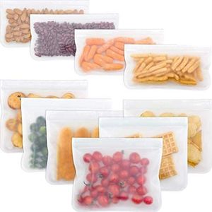 10 Pack Herbruikbare Voedsel Opbergzakken Lekvrije Vriezer Tas Lunch Tas voor Kinderen Snacks, Fruit, Reizen, Home Organisatie, 6 Herbruikbare Sandwich Zakken & 4 Snack Bag