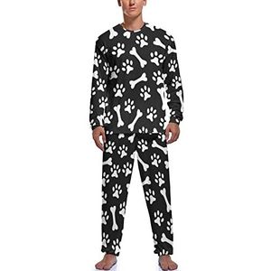 Mooie Paw Print Mannen Pyjama Sets Nachtkleding Lange Mouw Top En Broek Tweedelige Loungewear