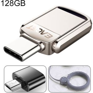 EAGET 128G USB 3.1 + USB-C Interface Metal Twister Flash U Disk  met Micro USB Adapter & Lanyard