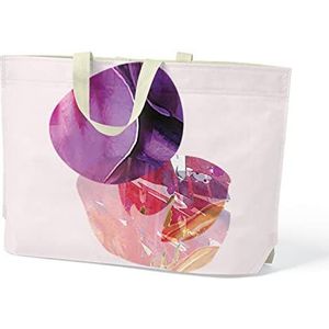 Questo Casa Bedrukte boodschappentas met handgrepen, herbruikbare boodschappentas, boodschappentas, machinewasbaar, opvouwbaar, stoffen tas van canvas, grootte: 47x42 cm, multicolor, 47x42 Cm, Utility